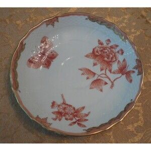 Herend Queen Victoria Fortuna Rust Cream Soup Bowl Saucer 1718 VBOH